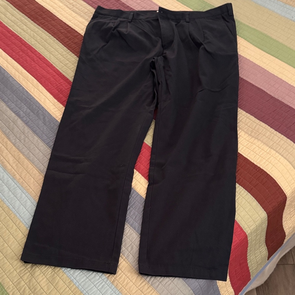 Men's Blue Pleated Dress Pants
